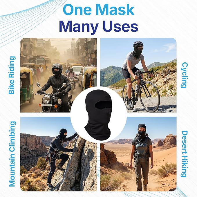 Balaclava for Bikers | Full Face Mask | Pack of 3 | Unisex [DM001]