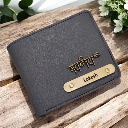 Customised Wallet with Name & Charm for men [DM009]