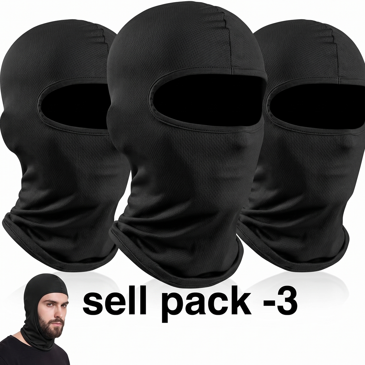 Balaclava for Bikers | Full Face Mask | Pack of 3 | Unisex [DM001]