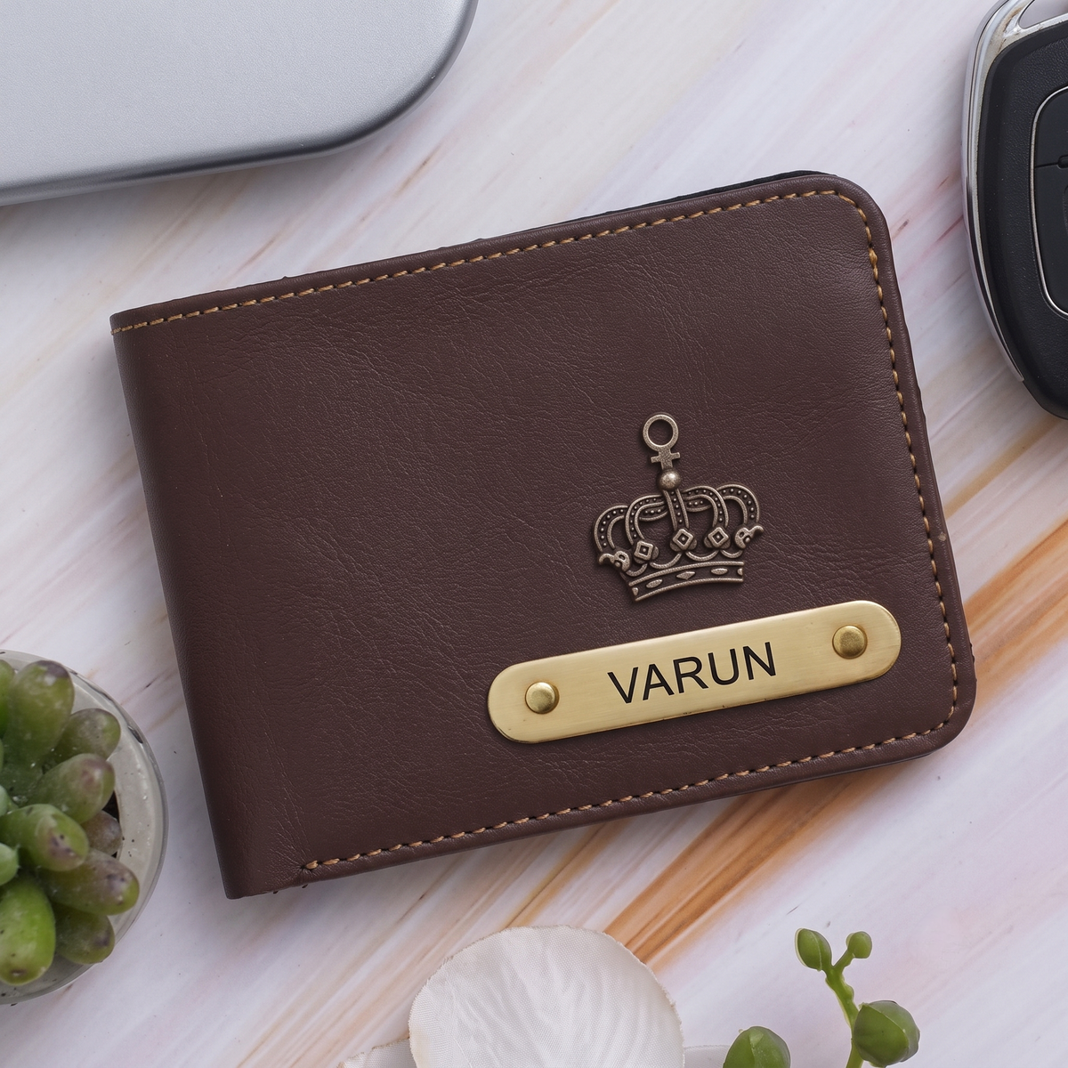 Customised Wallet with Name & Charm for men [DM009]